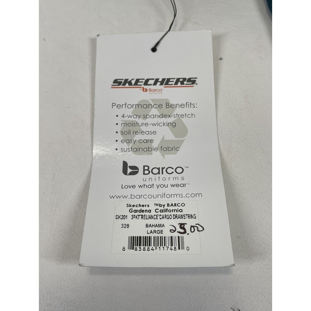 Skechers Barco Scrubs 3PKT Reliance Cargo Drawstring Pants Womens L Bahama NWT - Picture 10 of 10